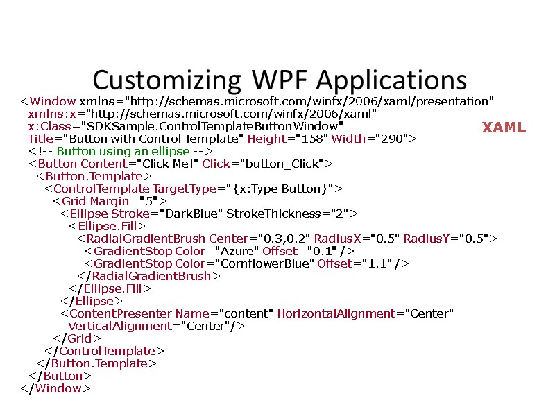 Customizing WPF Applications <Window xmlns=